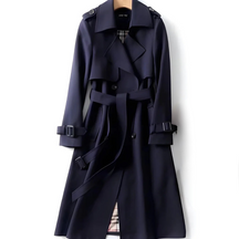 Belted Double Breasted Trench Coat for Women | Elara