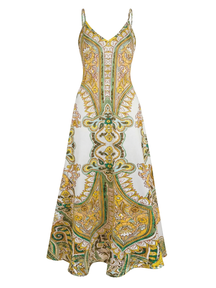 Boho Floral Print Sleeveless Dress For Women | Maravelle