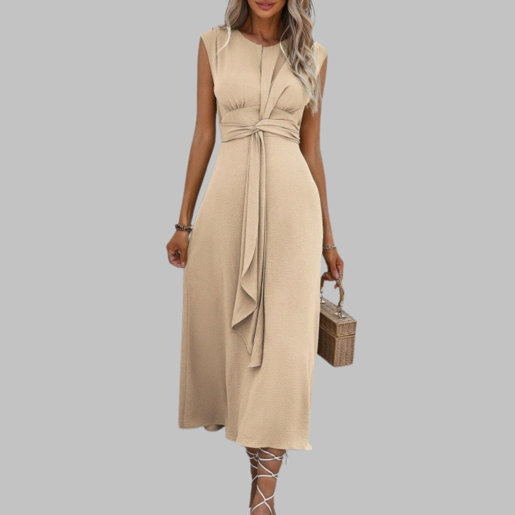 Sleeveless Round Neck Long Dress For Women | Helena