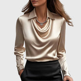 Draped Neck Elegant Blouse For Women | Vivienne