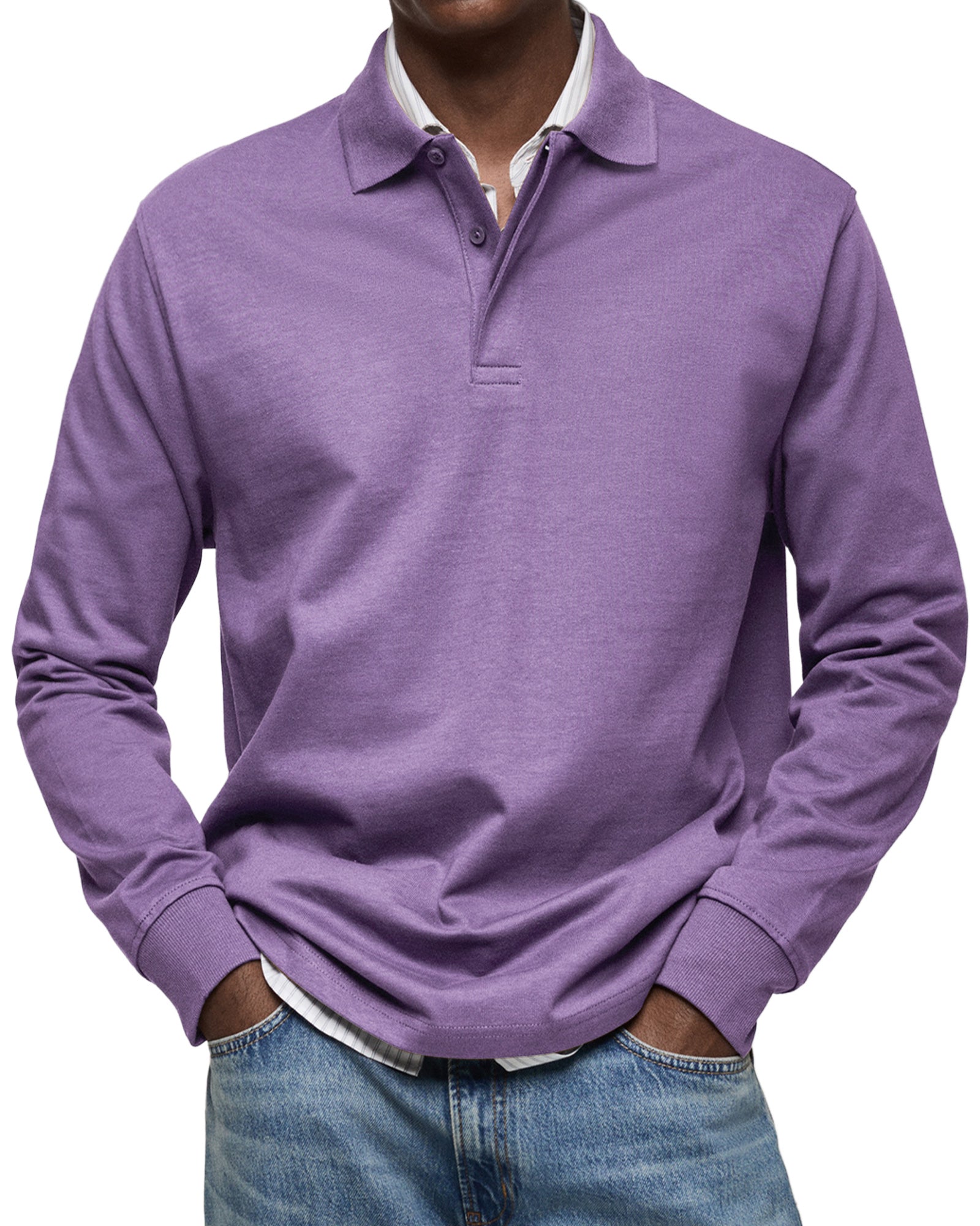 Classic Long Sleeve Polo Shirt For Men | Tristan