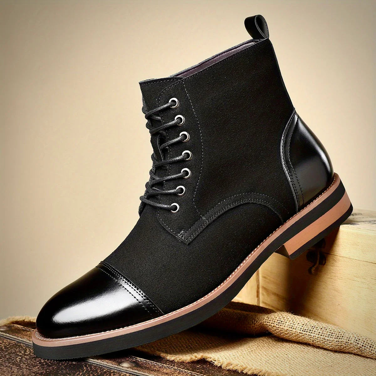 Oxford Style Lace Up Boots For Men | Harrington