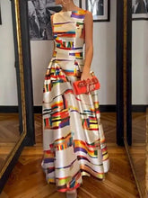 Geometric Print Sleeveless Dress For Women | Isabel