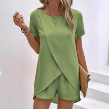 Short Sleeve Top And Shorts Set For Women | Camille