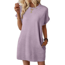 Casual Minimalist Round Neck Dress For Women | Lurelle