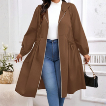 Casual Drawstring Hooded Long Coat For Women | Elvarina
