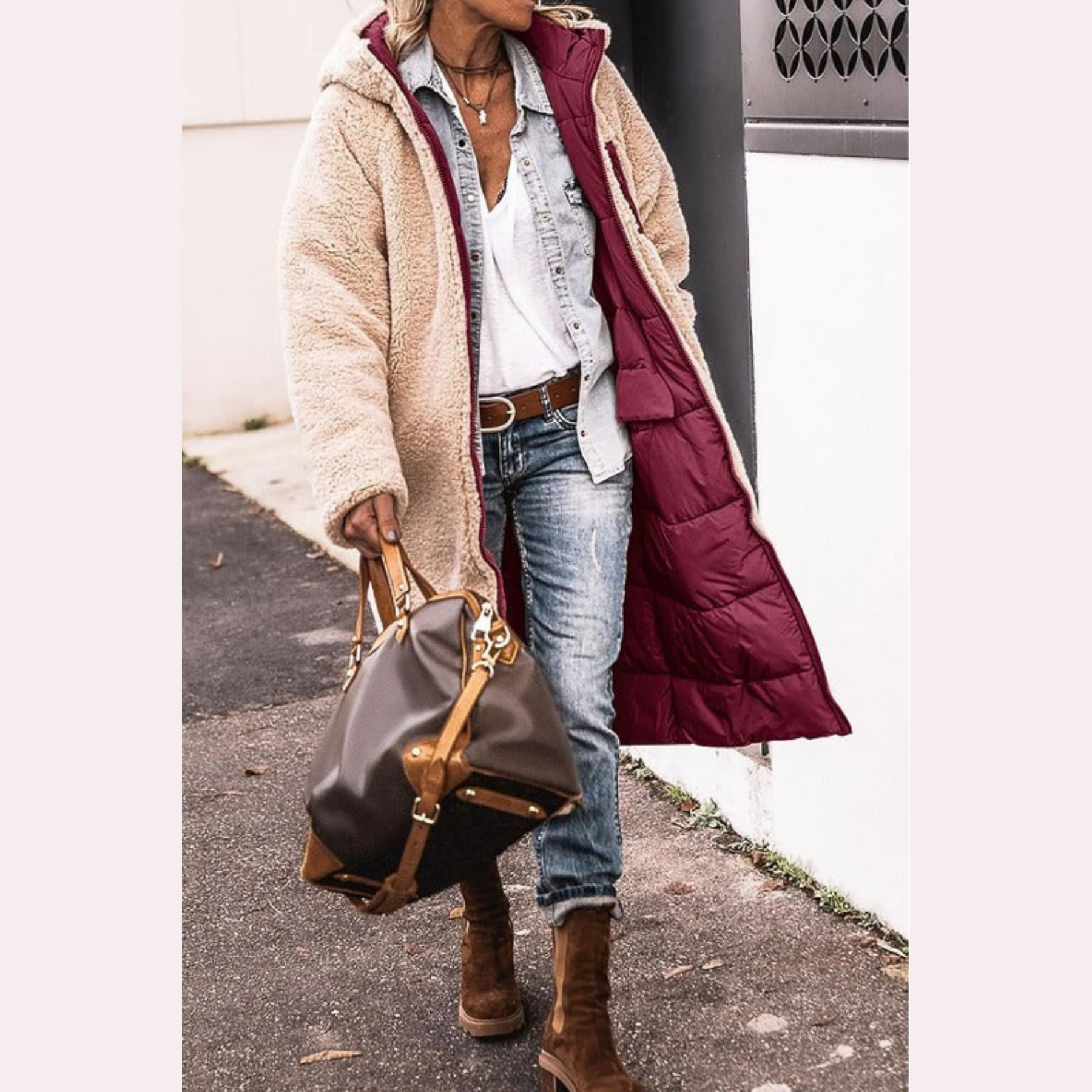 Long Reversible Coat For Women | Dona