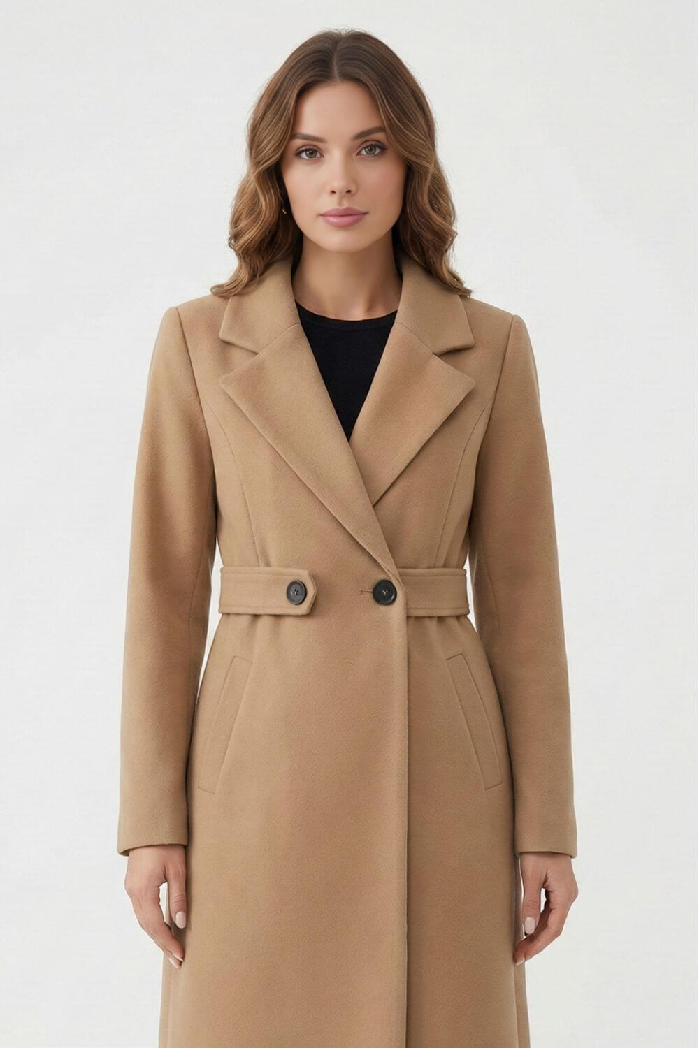 Long Tailored Double Breasted Coat For Women | Arlena