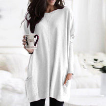 Relaxed Long Sleeve Pocket Tunic For Women | Mirelith