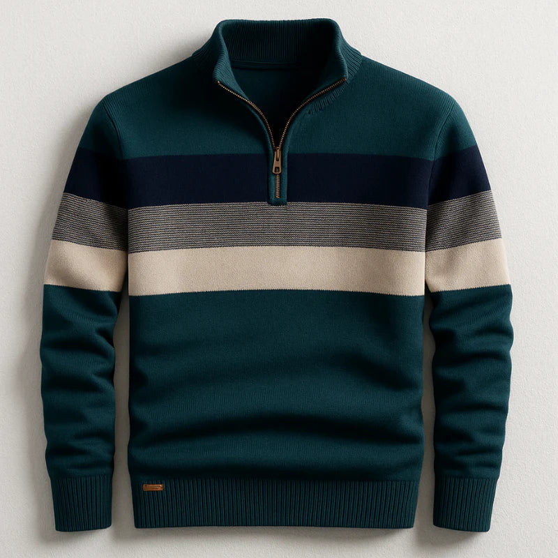 Stripe Quarter-Zip Sweater For Men | Ronan