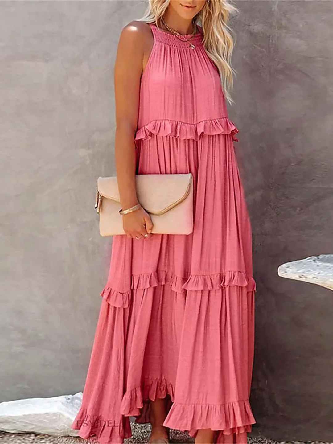 Tiered Ruffle Long Dress For Women | Lara