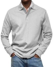 Classic Long Sleeve Polo Shirt For Men | Tristan