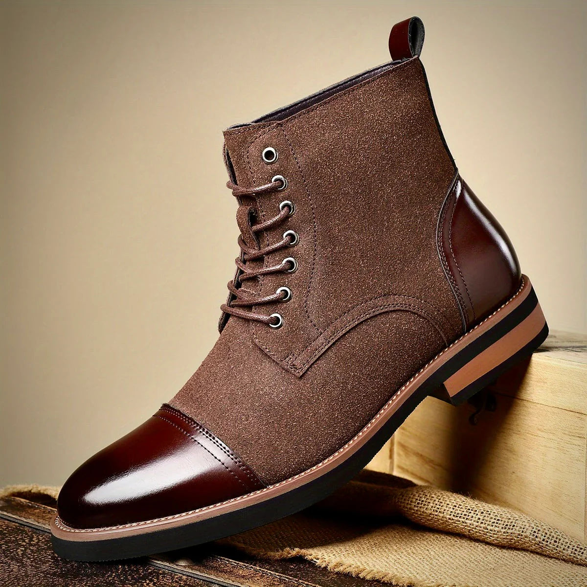 Oxford Style Lace Up Boots For Men | Harrington