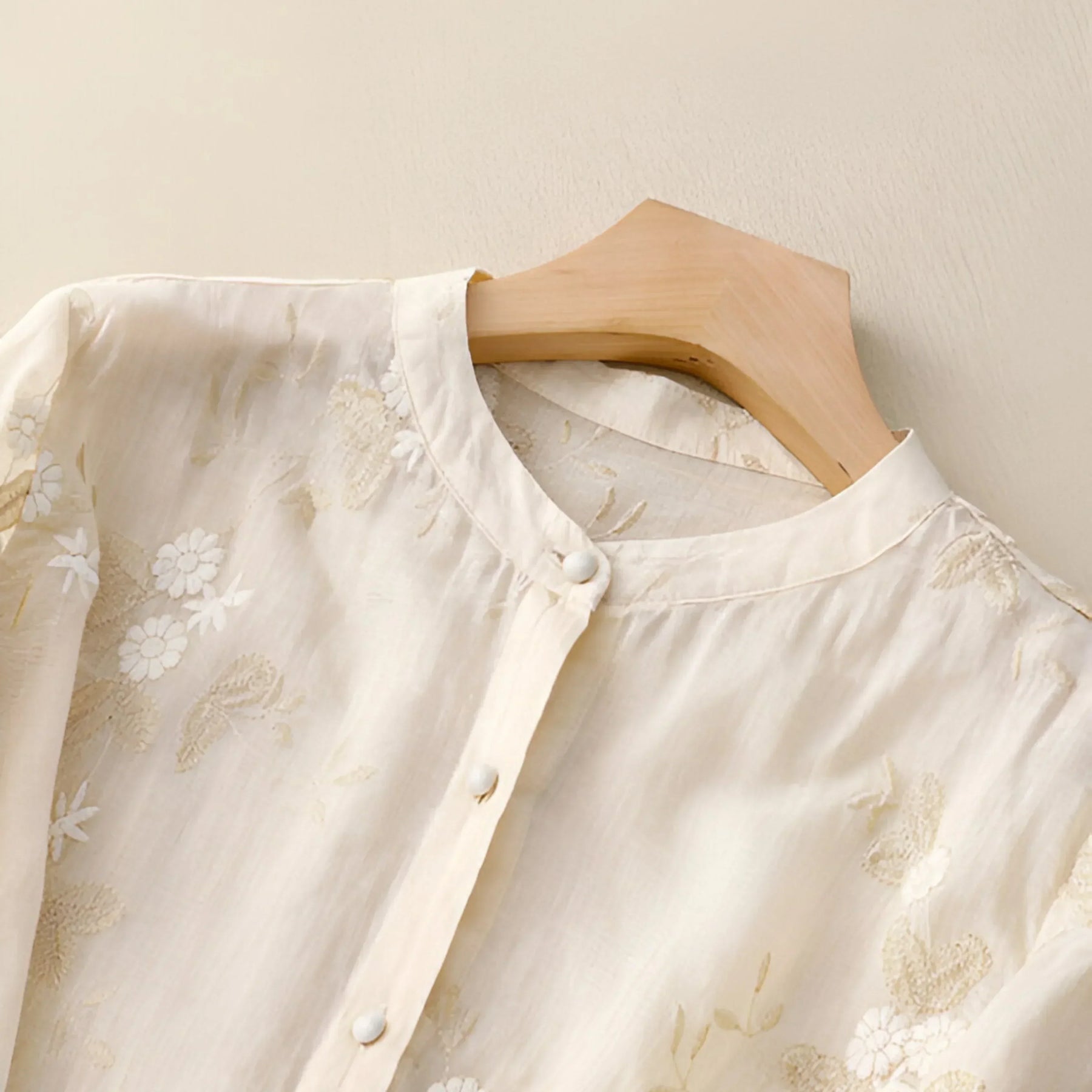 Embroidered Floral Button Blouse For Women | Liora