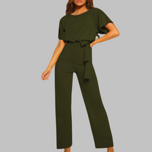 Casual Tie Front Batwing Sleeve Jumpsuit For Women | Elanora
