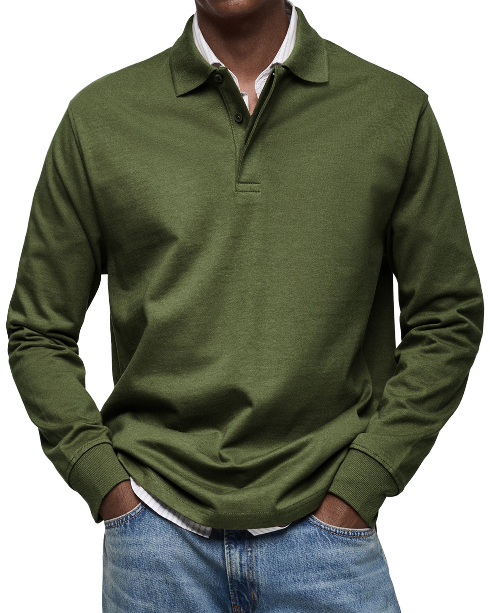 Classic Long Sleeve Polo Shirt For Men | Tristan