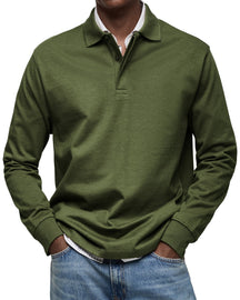 Classic Long Sleeve Polo Shirt For Men | Tristan