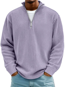 Half Zip Ribbed Sweater For Men | Dario