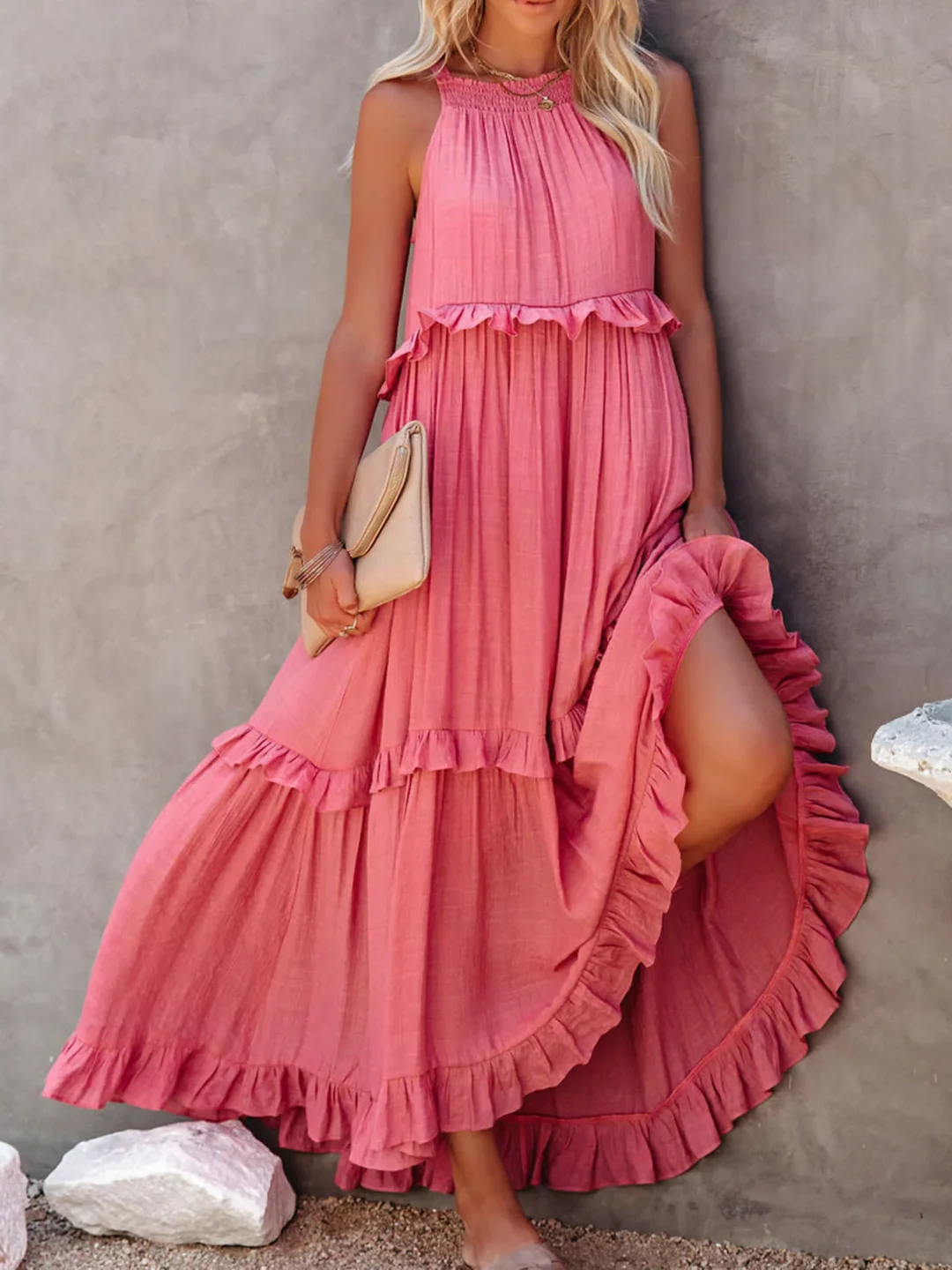 Tiered Ruffle Long Dress For Women | Lara