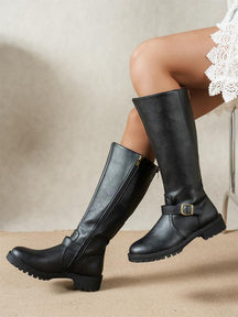 Low Heel Knee High Boots For Women | Clara