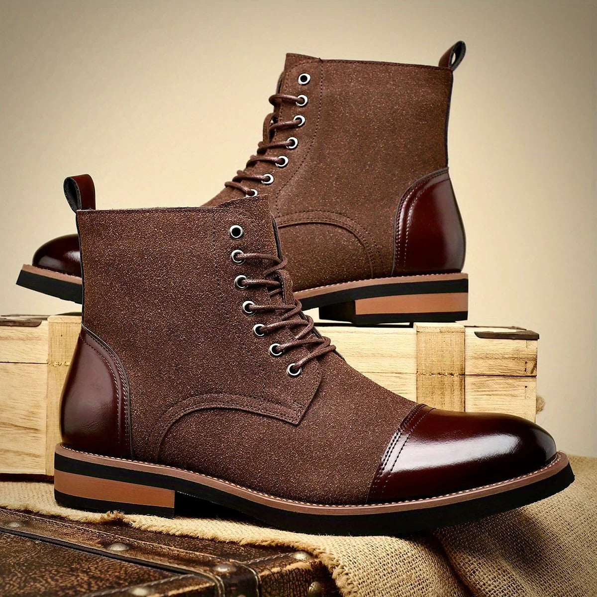 Oxford Style Lace Up Boots For Men | Harrington