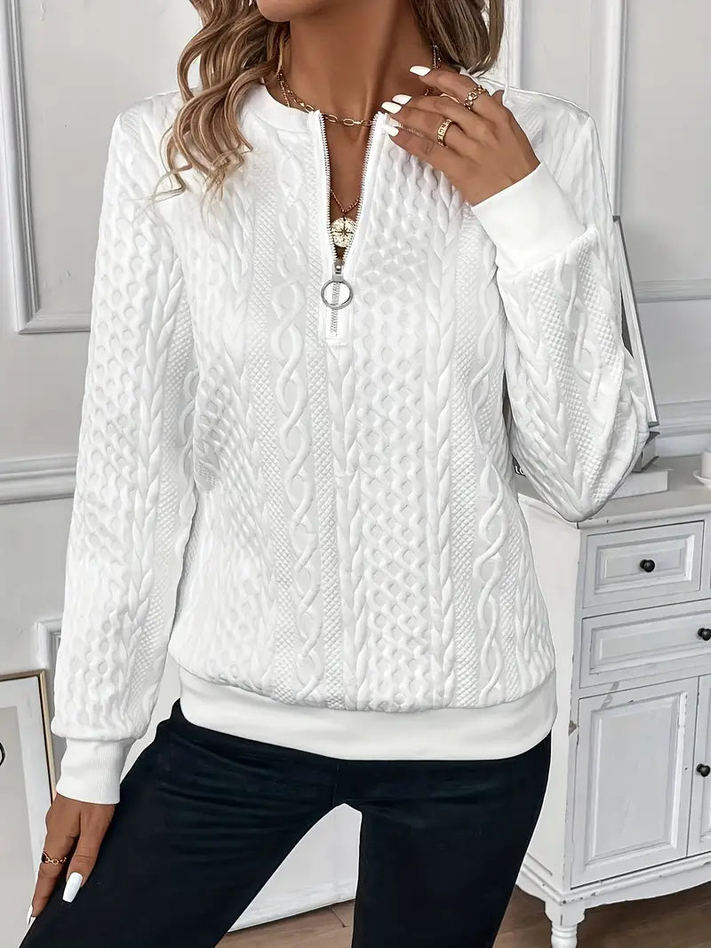 Half Zip Casual Sweater For Women | Lioraelle
