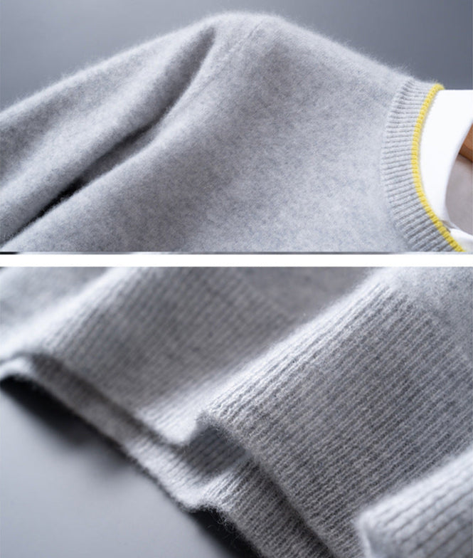 Contrast Trim Crew Neck Sweater for Men | Hartley