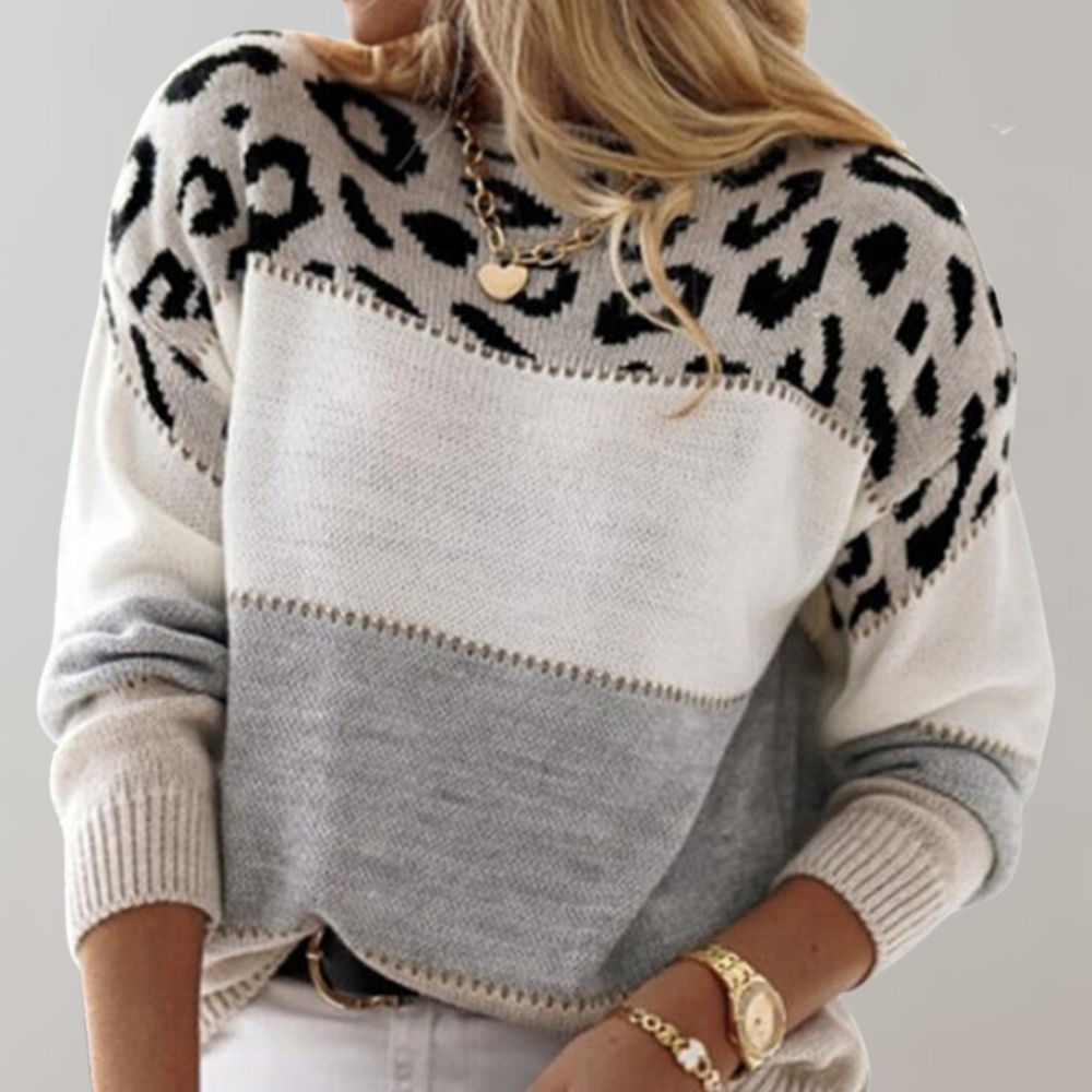 Leopard Print Casual Sweater For Women | Sera