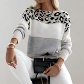 Leopard Colour-Block Sweater for Women | Selene