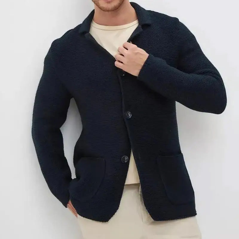 Tailored Button Front Knit Cardigan For Men | Matteo