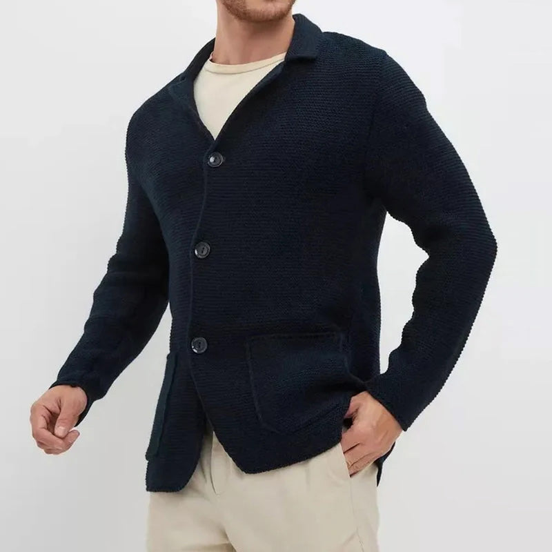 Tailored Button Front Knit Cardigan For Men | Matteo