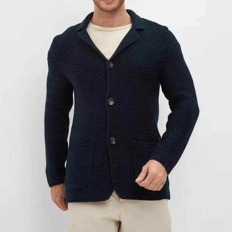 Tailored Button Front Knit Cardigan For Men | Matteo