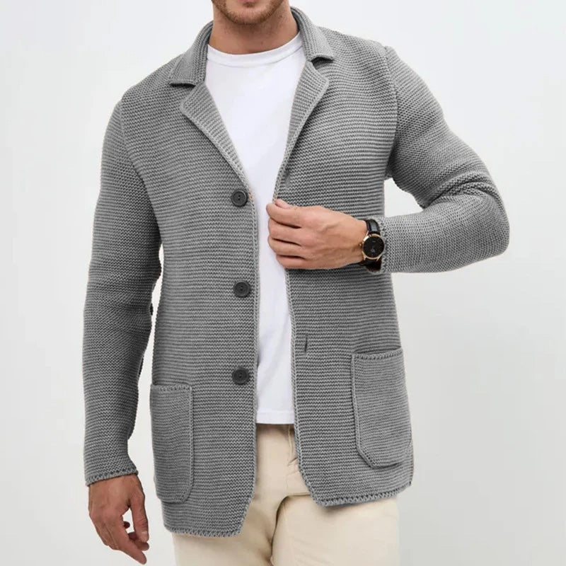 Tailored Button Front Knit Cardigan For Men | Matteo