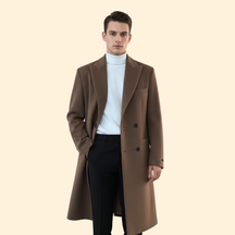 Tailored Double Breasted Long Overcoat For Men | Erwin