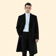 Tailored Double Breasted Long Overcoat For Men | Erwin