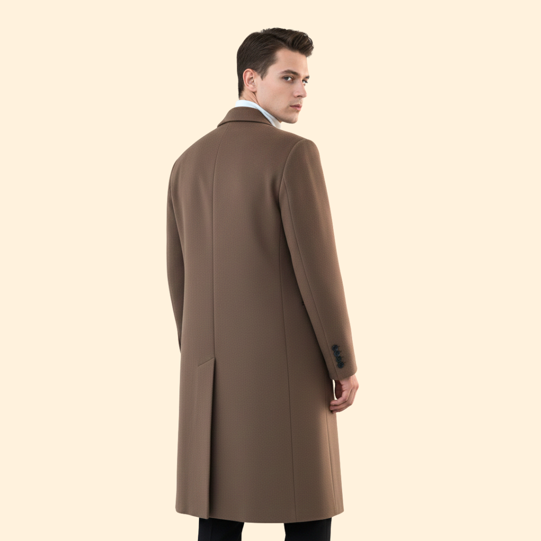 Tailored Double Breasted Long Overcoat For Men | Erwin