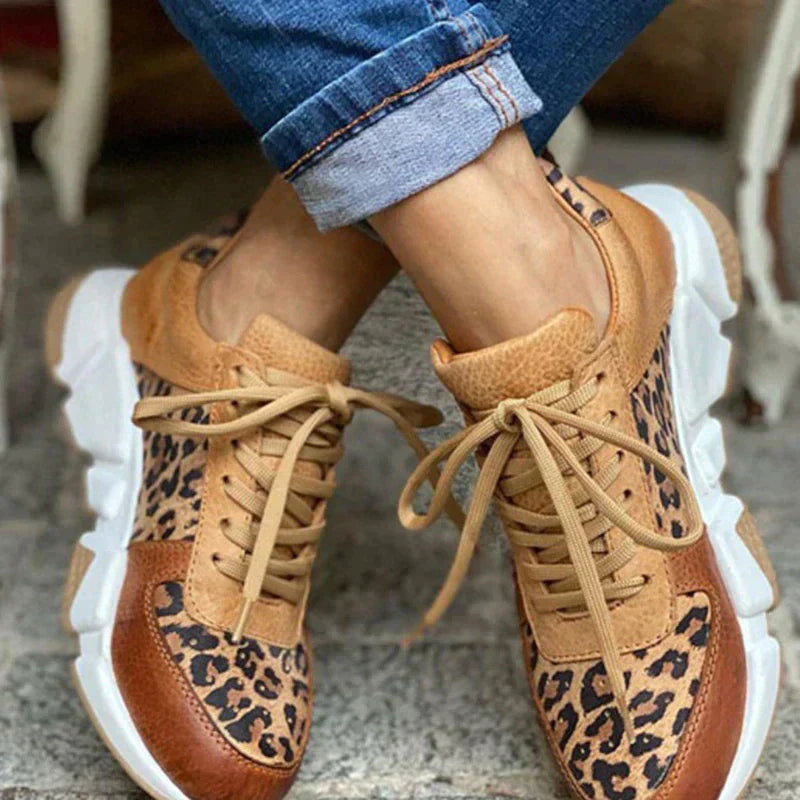 Leopard Print Lace Up Sneakers For Women | Iris