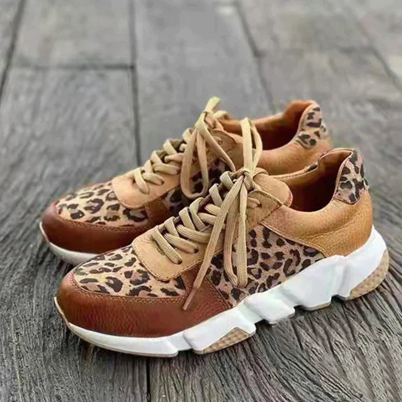 Leopard Print Lace Up Sneakers For Women | Iris