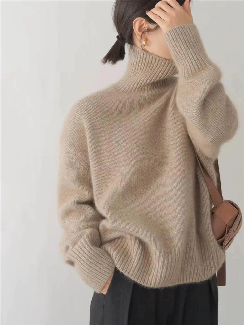 High Neck Knit Sweater For Women | Seraphina