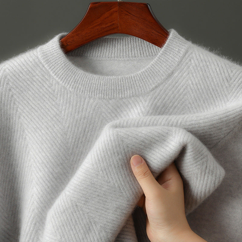 Textured Crew Neck Sweater for Men | Alcott