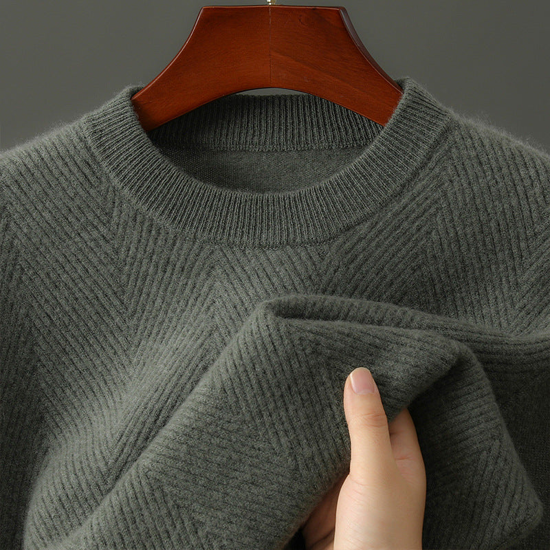 Textured Crew Neck Sweater for Men | Alcott