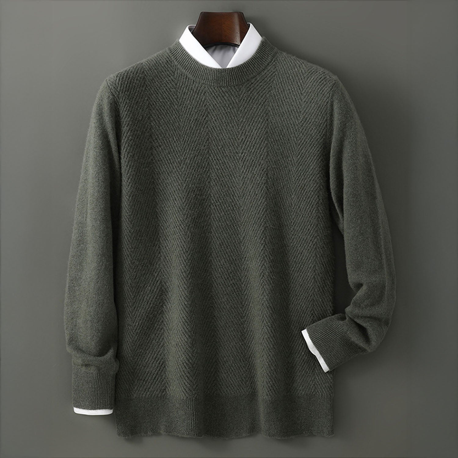 Textured Crew Neck Sweater for Men | Alcott