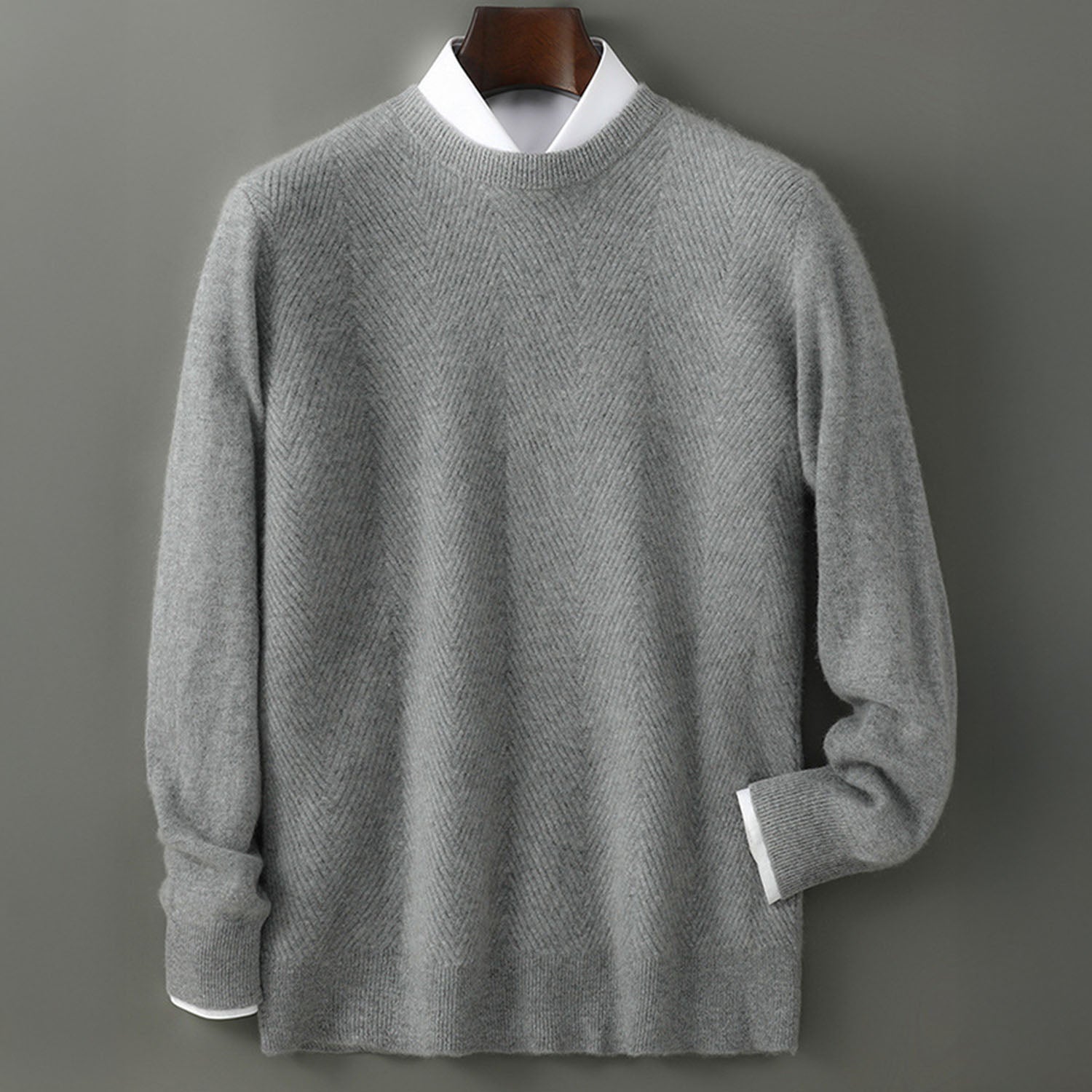 Textured Crew Neck Sweater for Men | Alcott