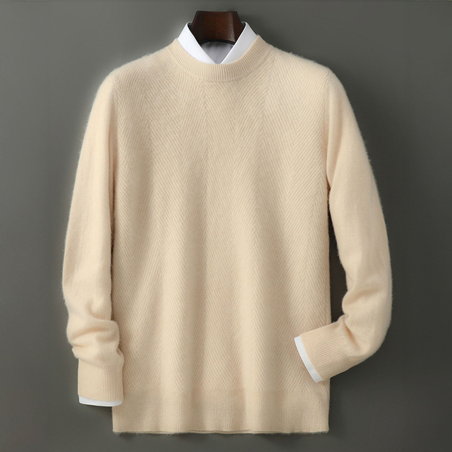 Textured Crew Neck Sweater for Men | Alcott