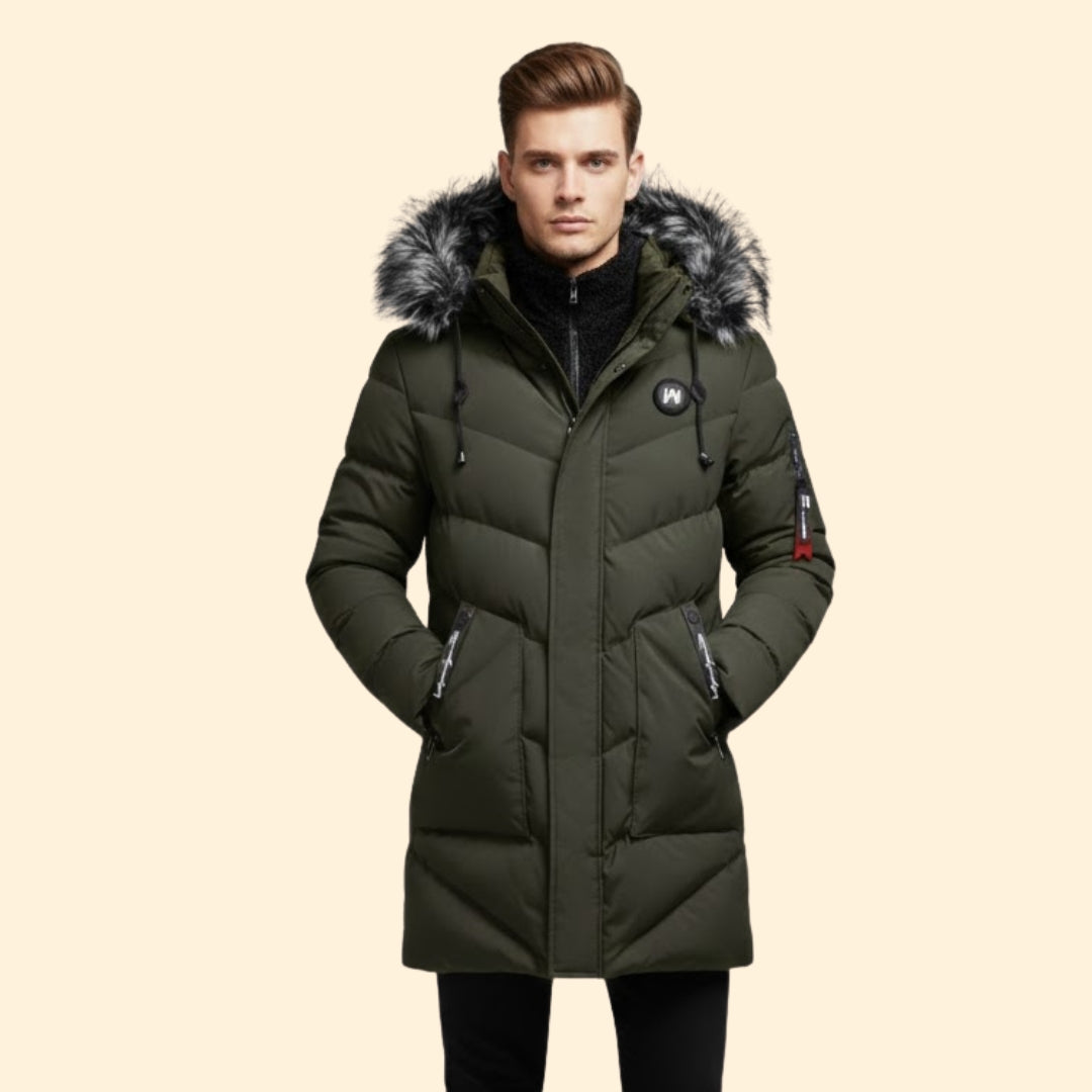 Quilted Hooded Parka Coat For Men | Ronan