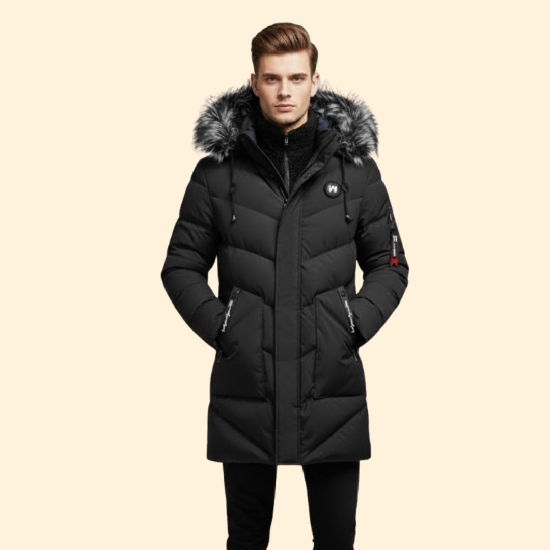 Quilted Hooded Parka Coat For Men | Ronan