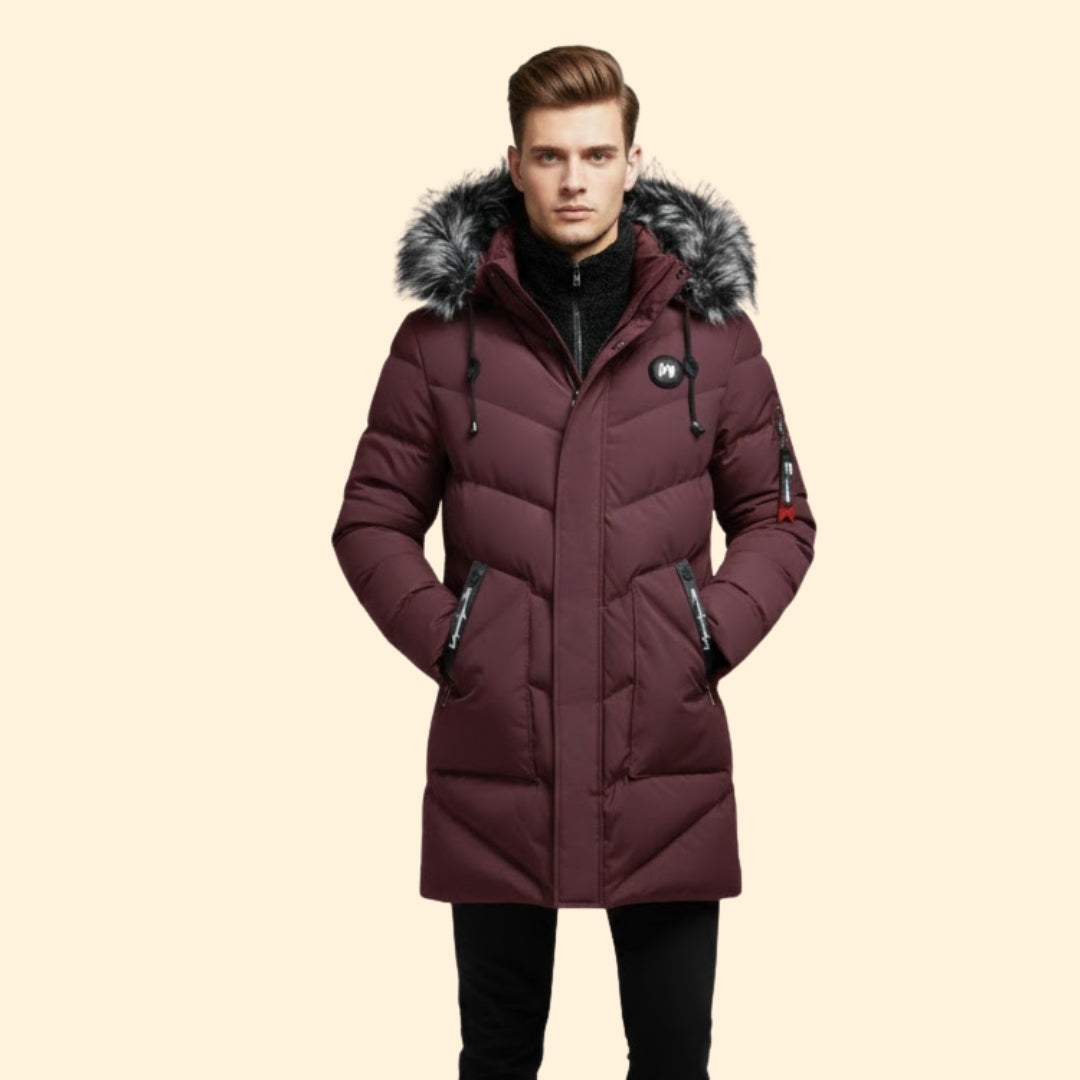 Quilted Hooded Parka Coat For Men | Ronan
