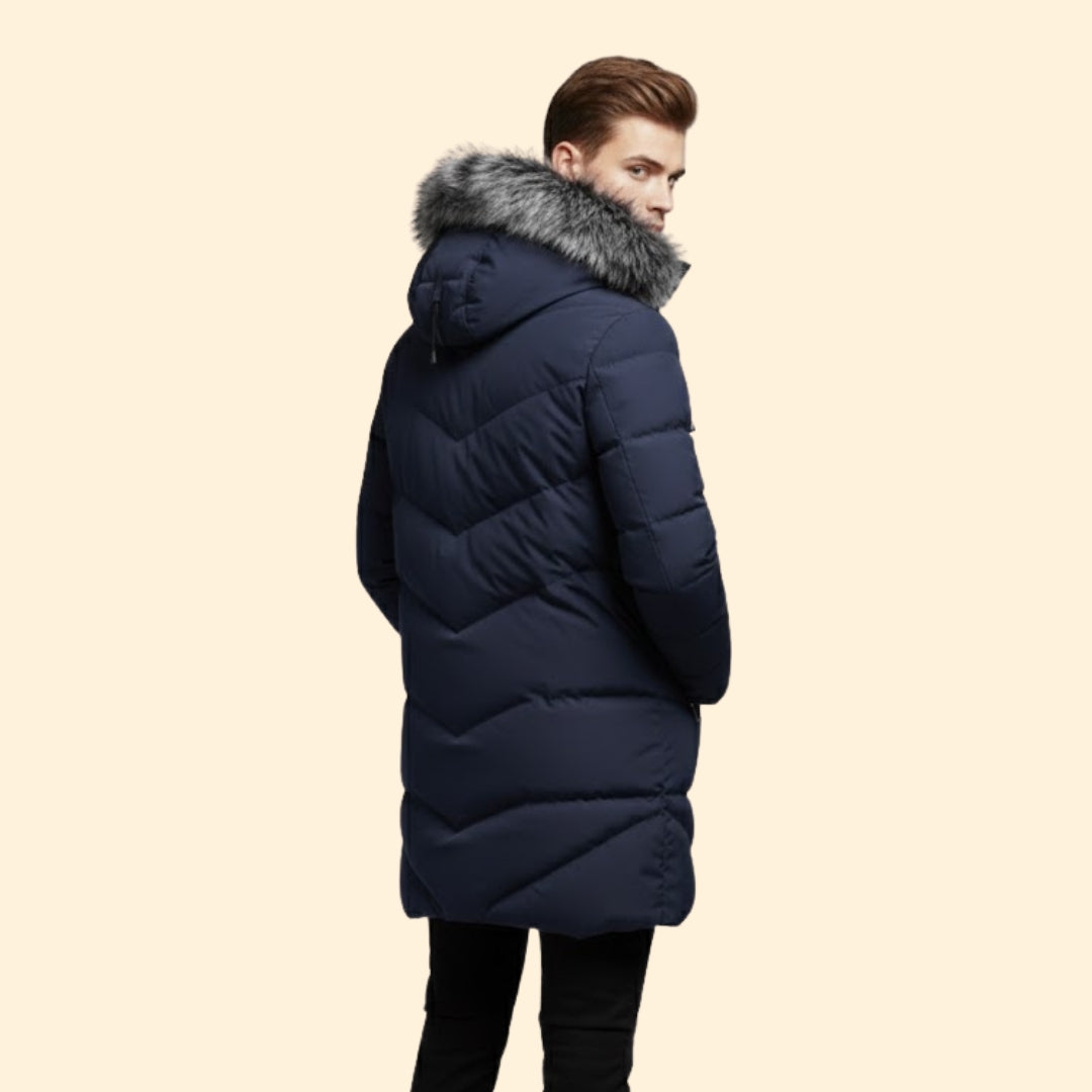 Quilted Hooded Parka Coat For Men | Ronan