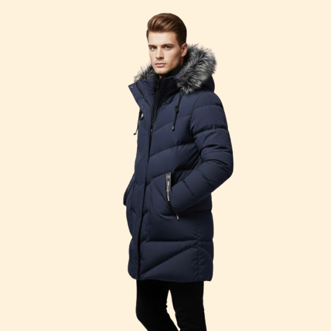 Quilted Hooded Parka Coat For Men | Ronan