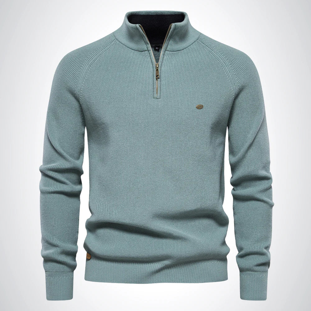 Half Zip Stand Collar Sweater For Men | Gerald